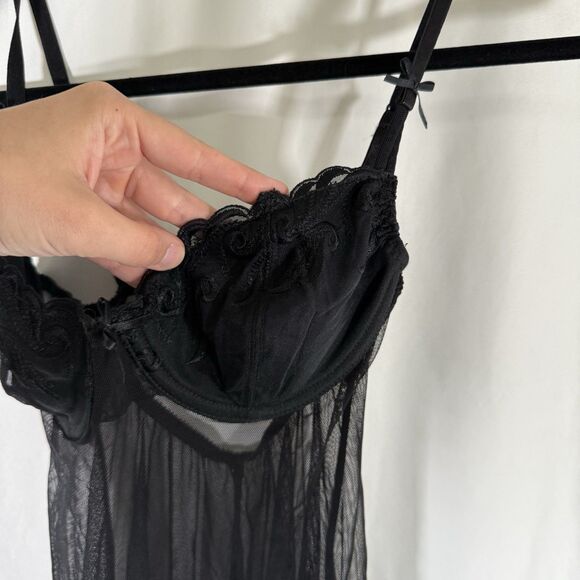 Victoria's Secret Lingerie Womens Small Black Sheer Wired Adjustable Lightweight - Picture 6 of 12